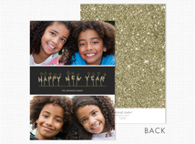 Happy New Year Flat 2 Photo Holiday Card