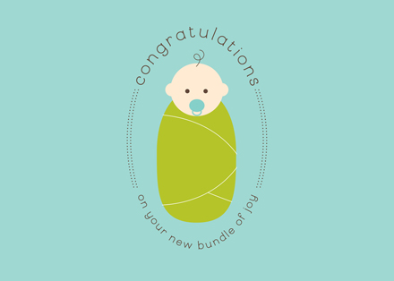 Bundle of Joy Congratulations Greeting Cards